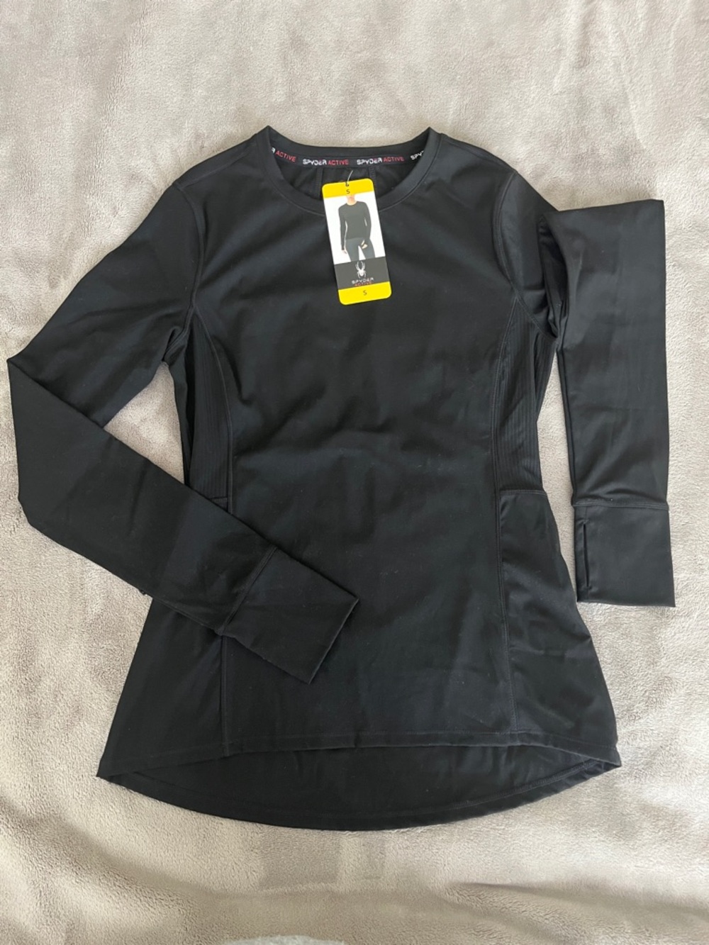 Spyder Black Long-Sleeve Performance Tee